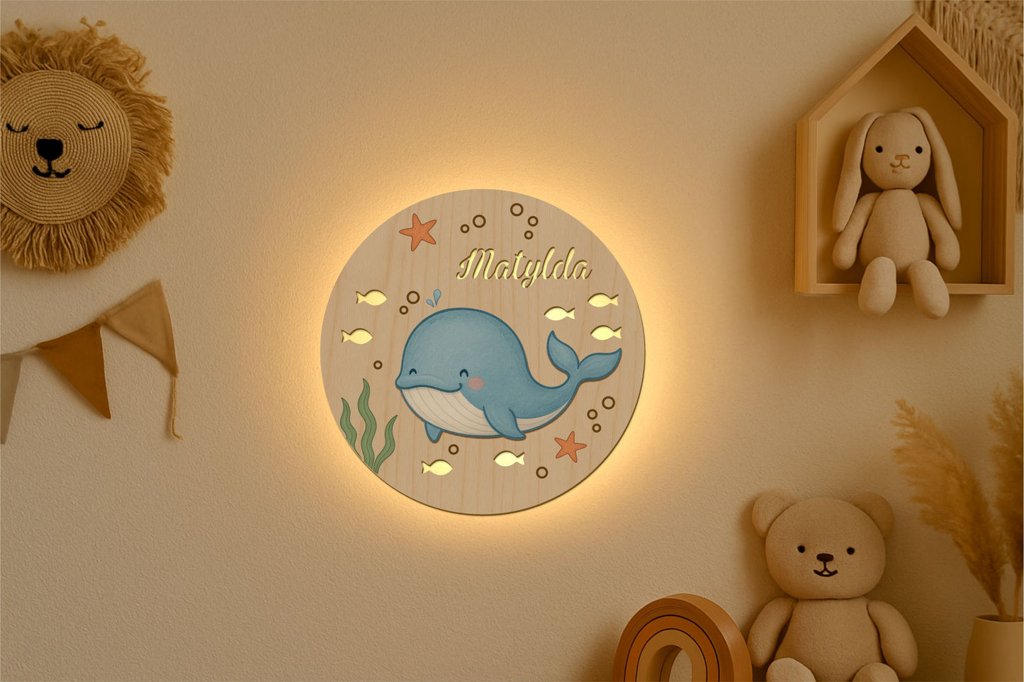 Whale 3D Lamp