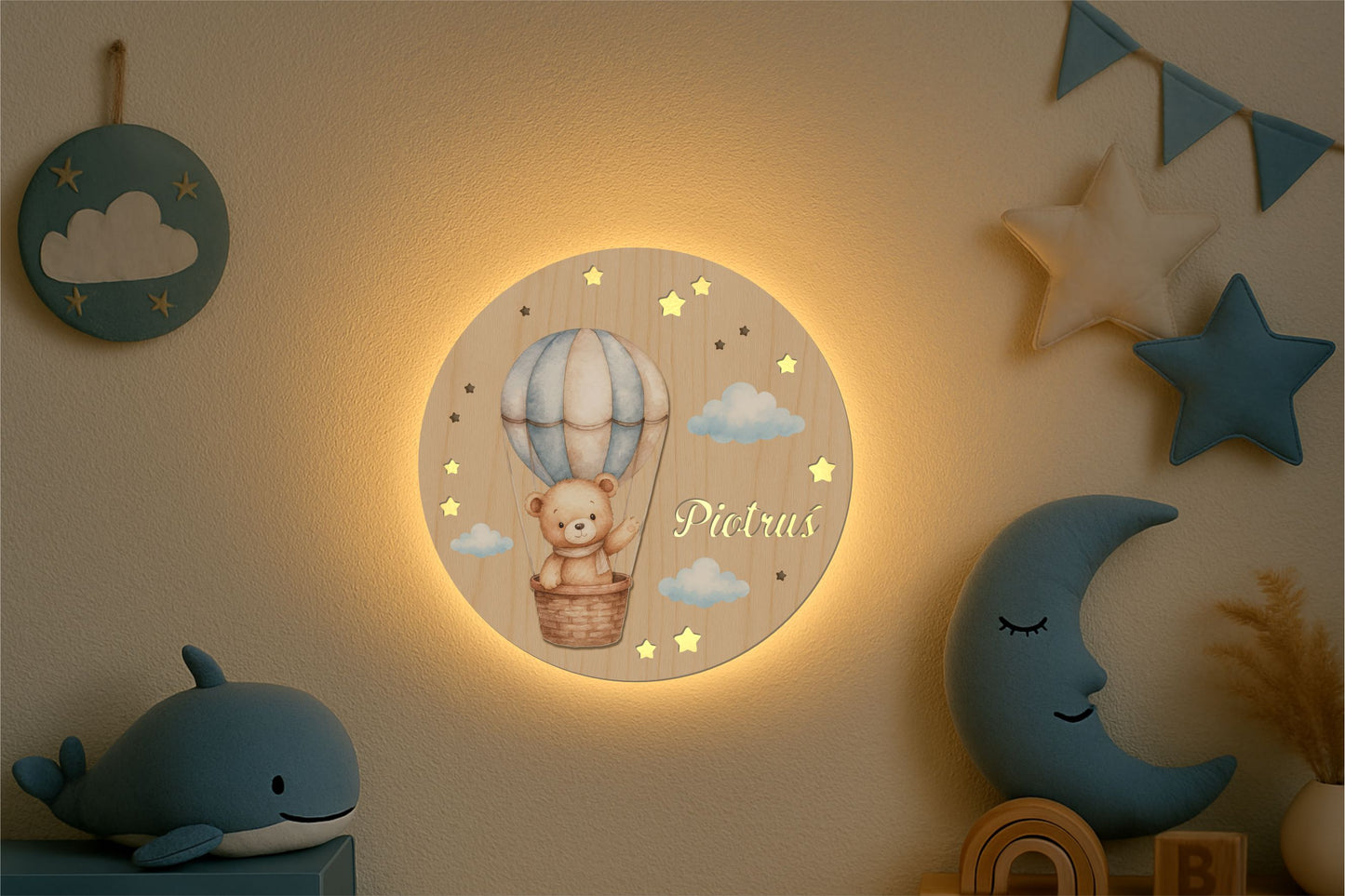 Bär im Ballon 3D-Lampe