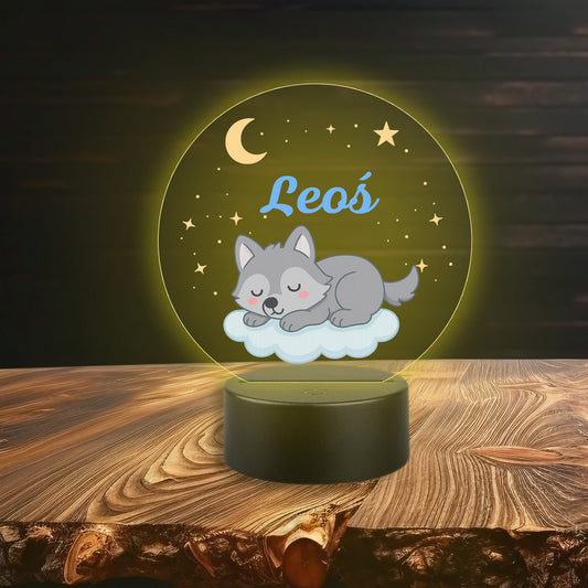 Wolf on Cloud Lamp