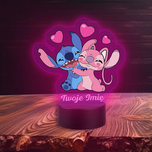 Stitch and Angel Lamp