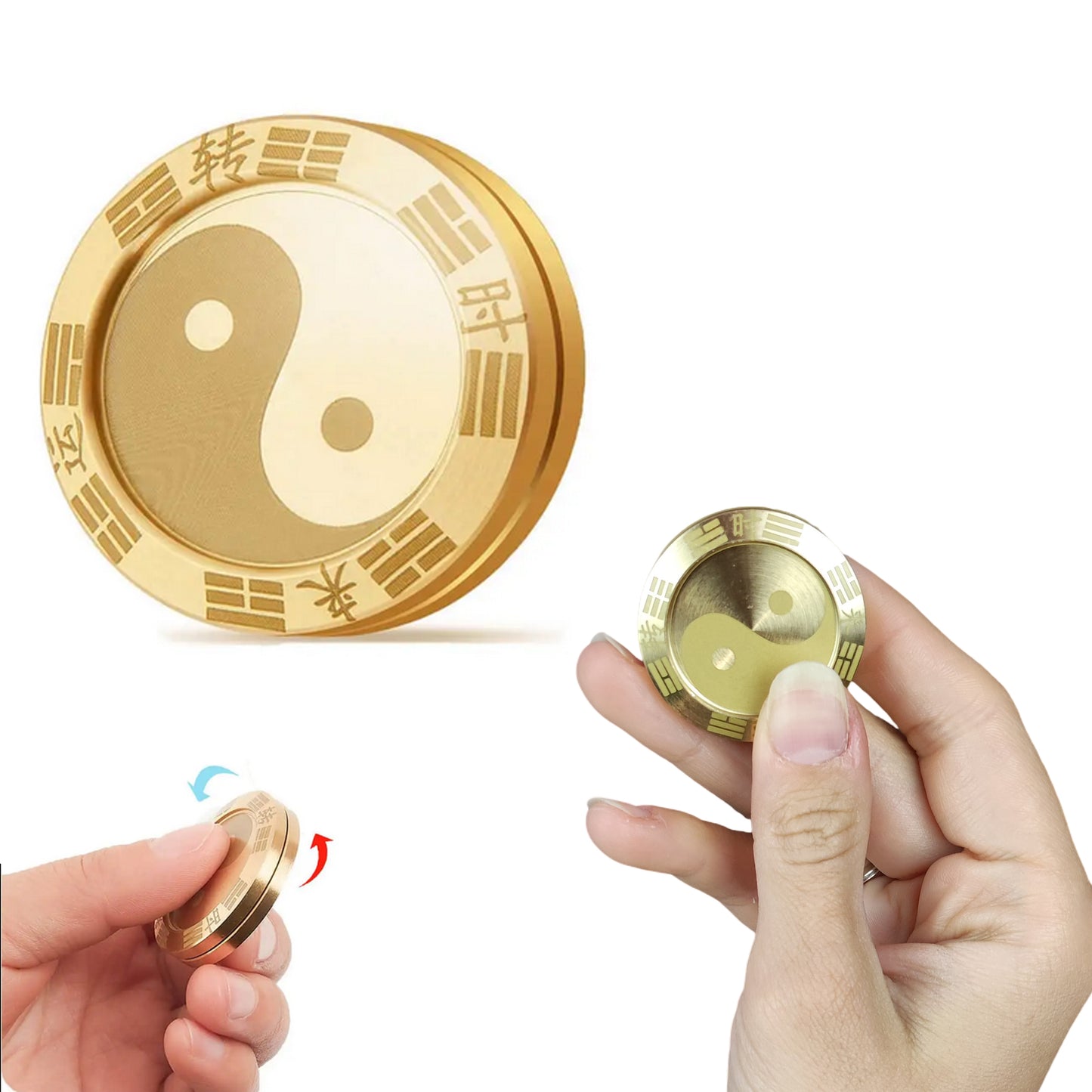 Metal Fidget Coin Pusher Yin Yang