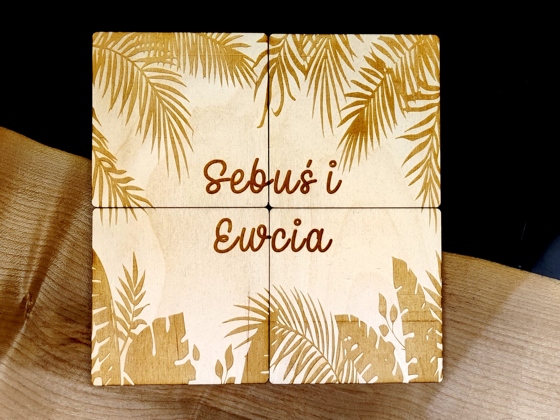 Personalised Forest Leaf Coasters-KOALA WOOD