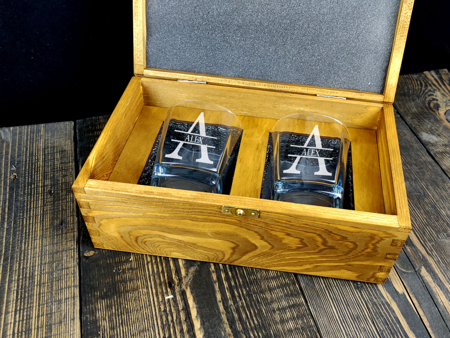 Wood Box with Glasses-KOALA WOOD