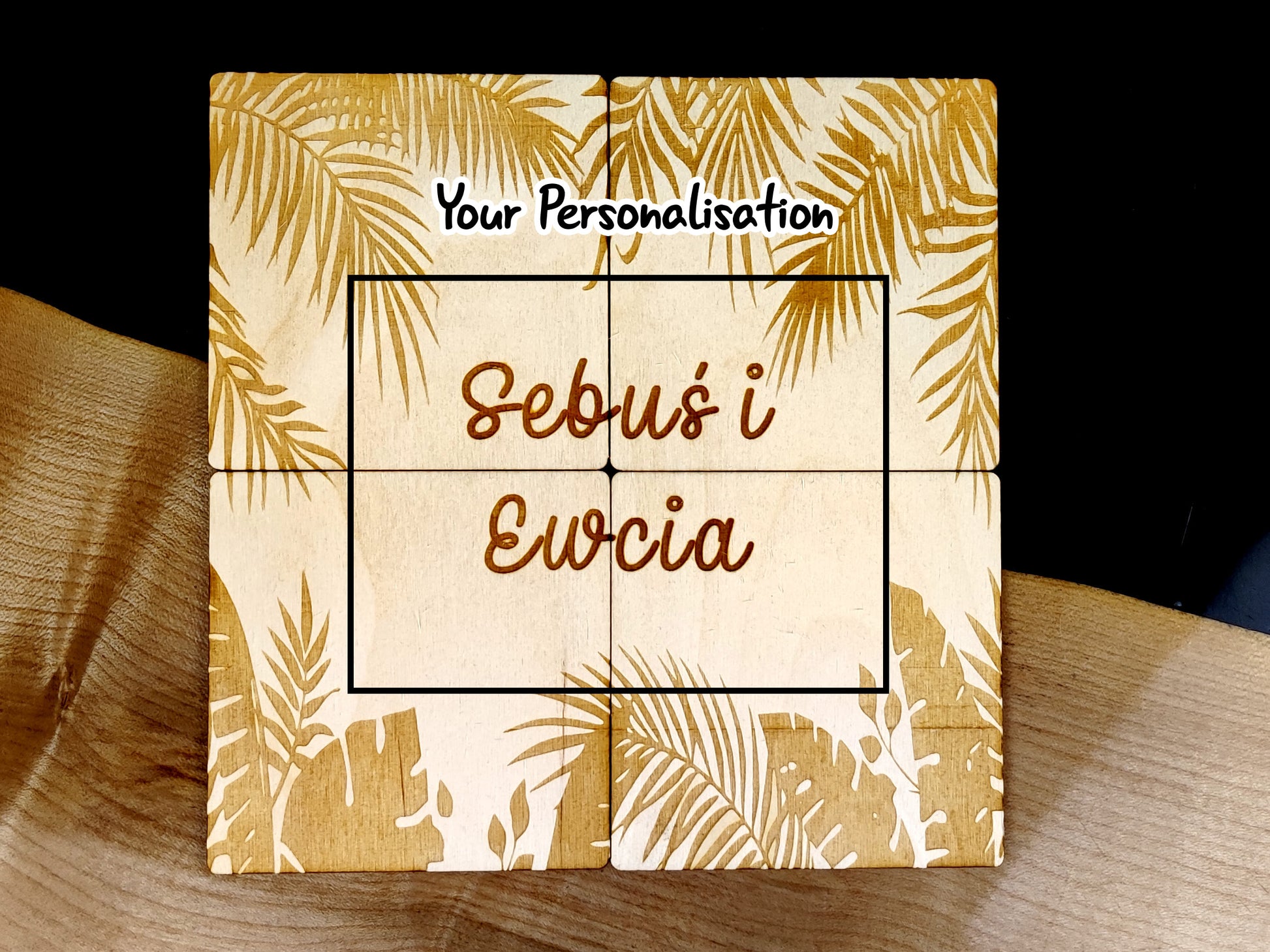 Personalised Forest Leaf Coasters-KOALA WOOD