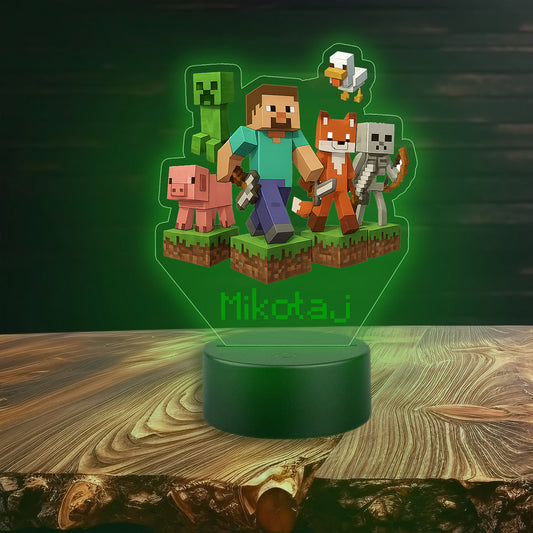 Minecraft Steve & Monsters Lamp