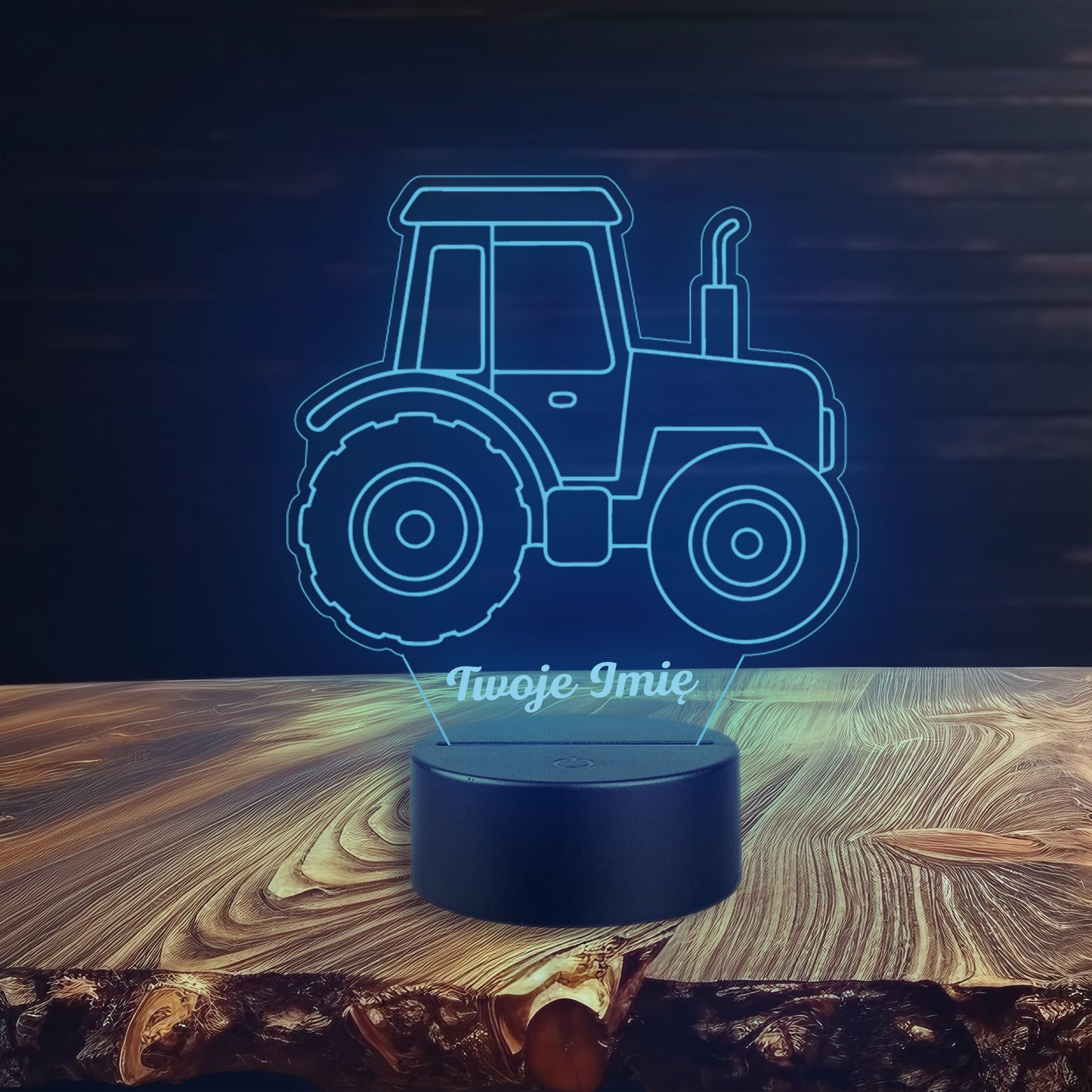 Lampka LED 3D Traktor z Imieniem