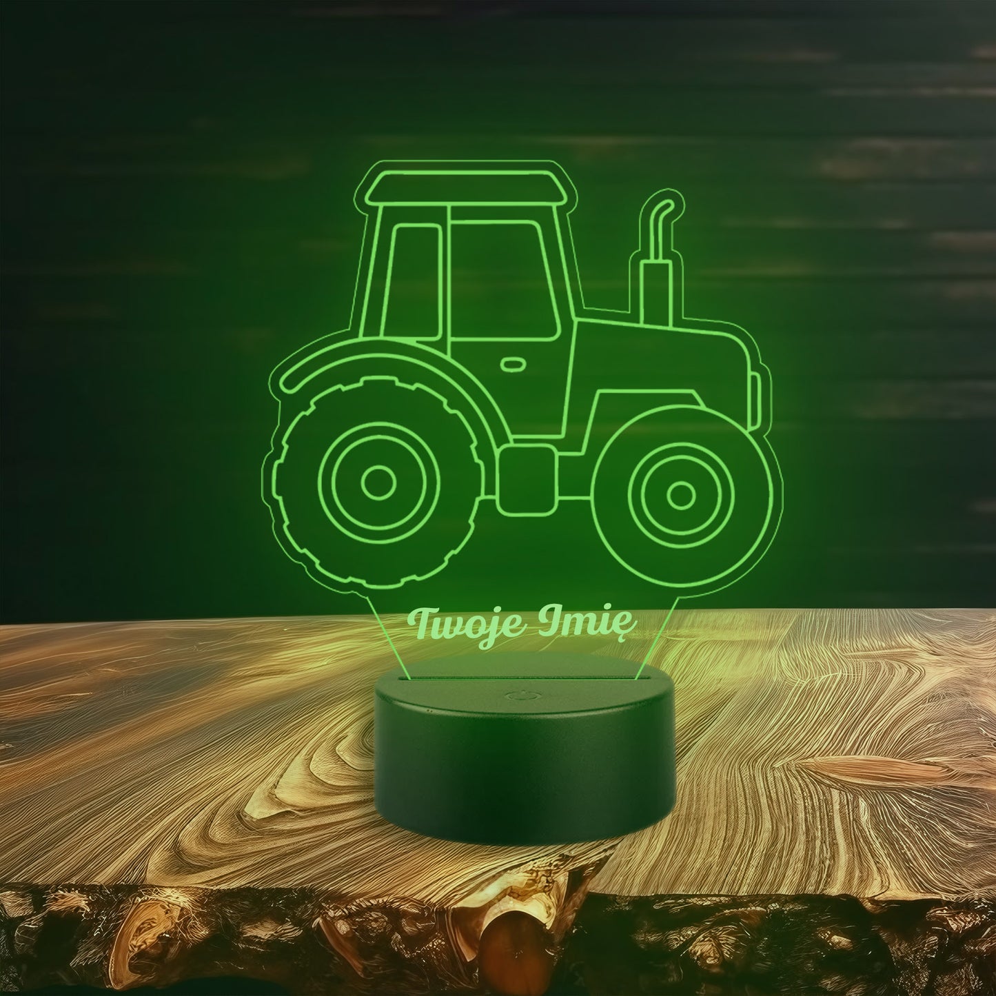 Lampka LED 3D Traktor z Imieniem