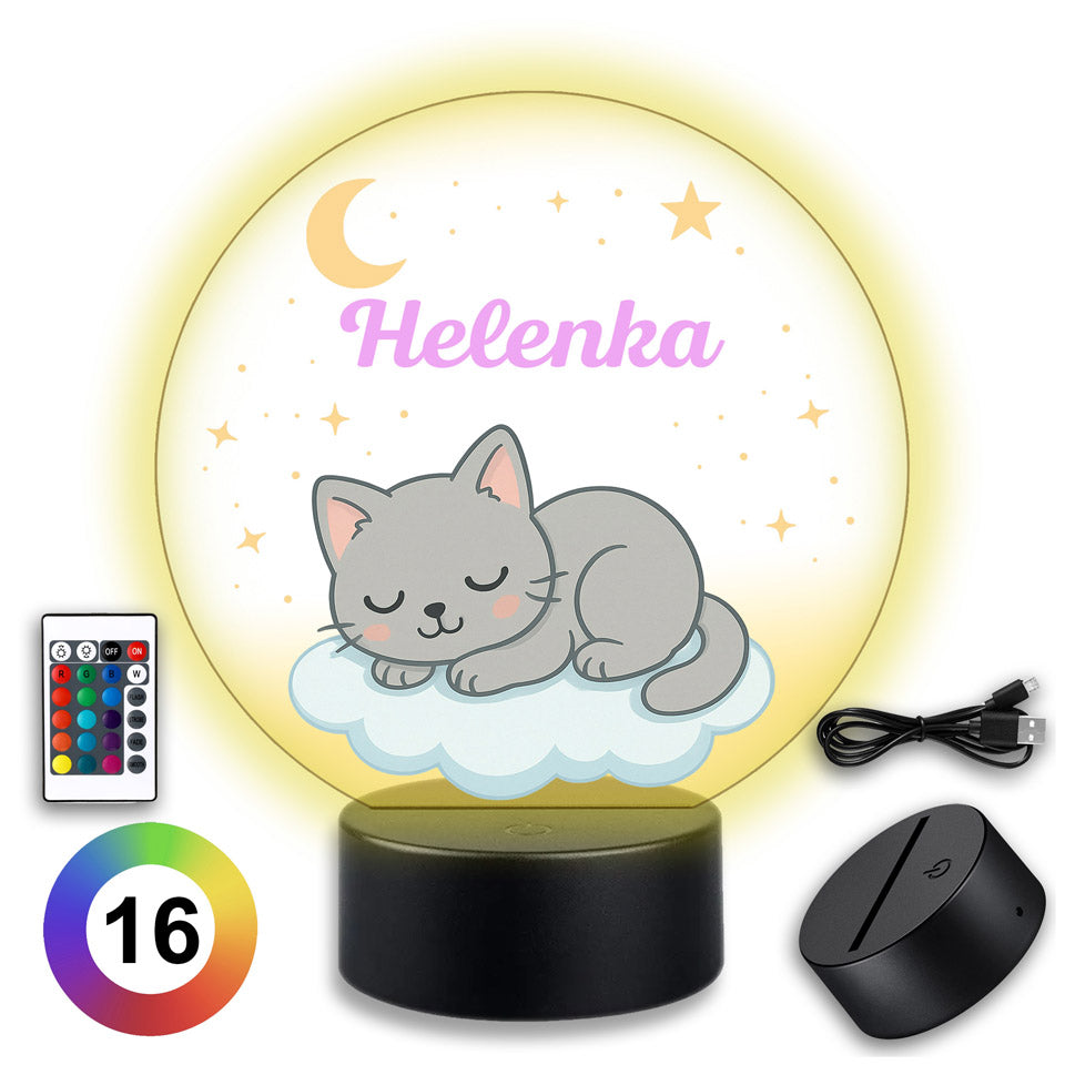 Kočka na oblačné lampě