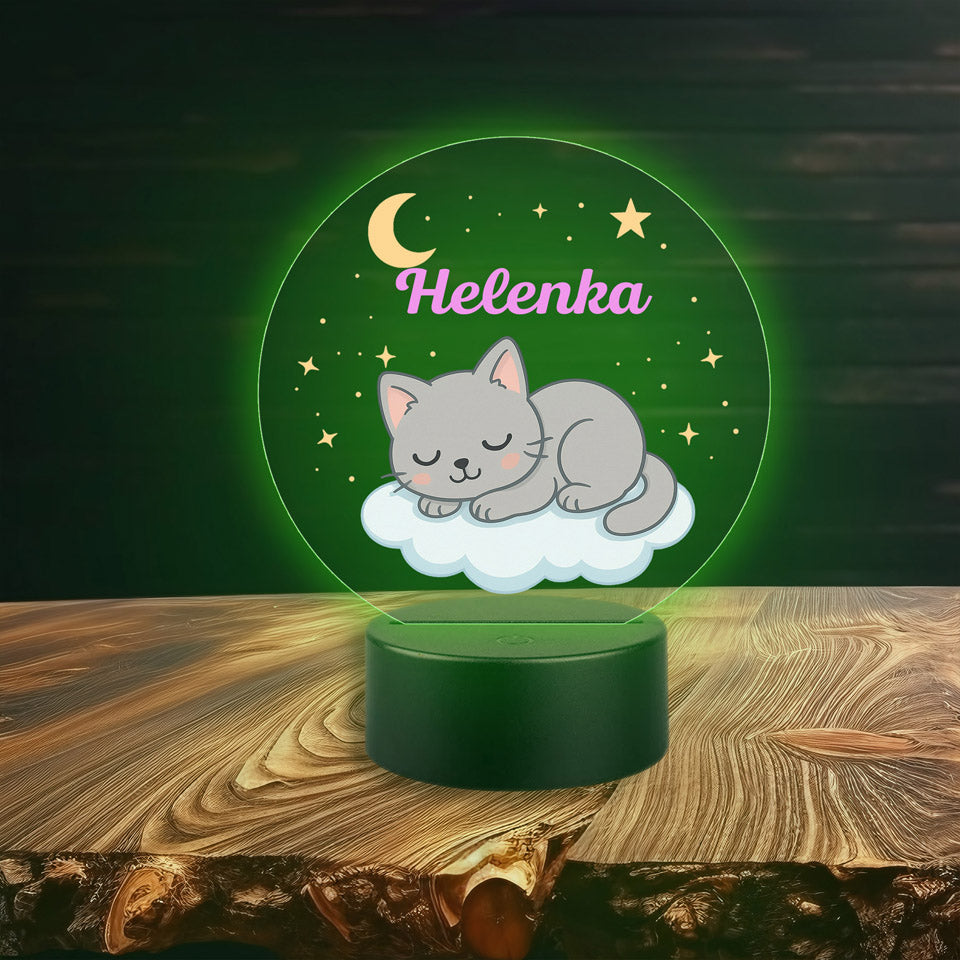 Kočka na oblačné lampě
