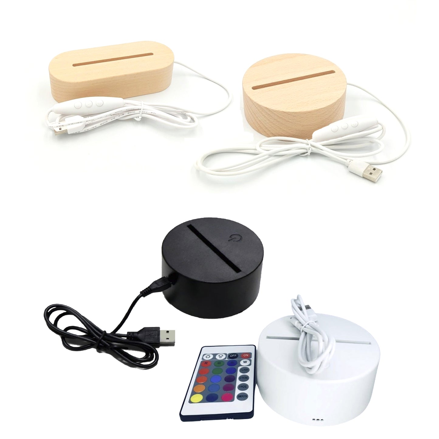 Bazy drewniane i Plastikowe do lampek nocnych