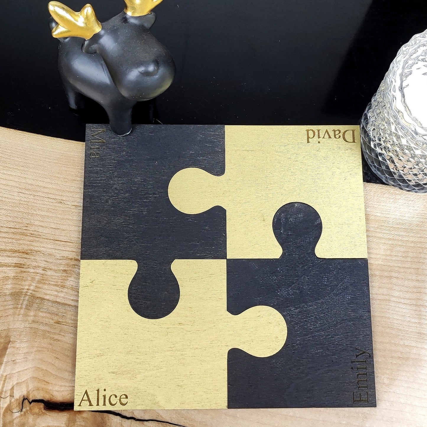 Personalised Jigsaw Puzzle coasters-KOALA WOOD
