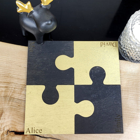Personalised Jigsaw Puzzle coasters-KOALA WOOD