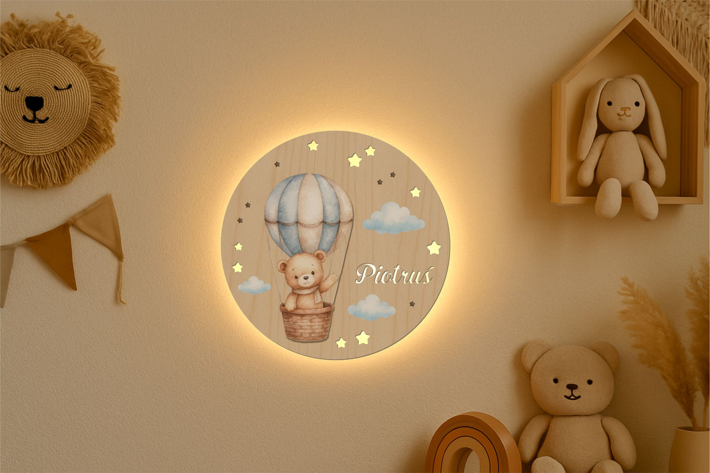 Bear in Balloon 3D Lamp