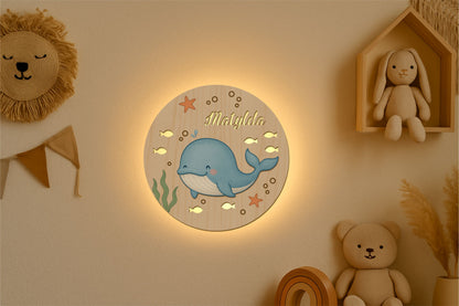 Lampa 3D Wieloryb