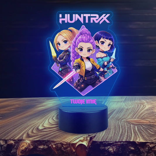 Huntrax product with three animated characters on a dark background