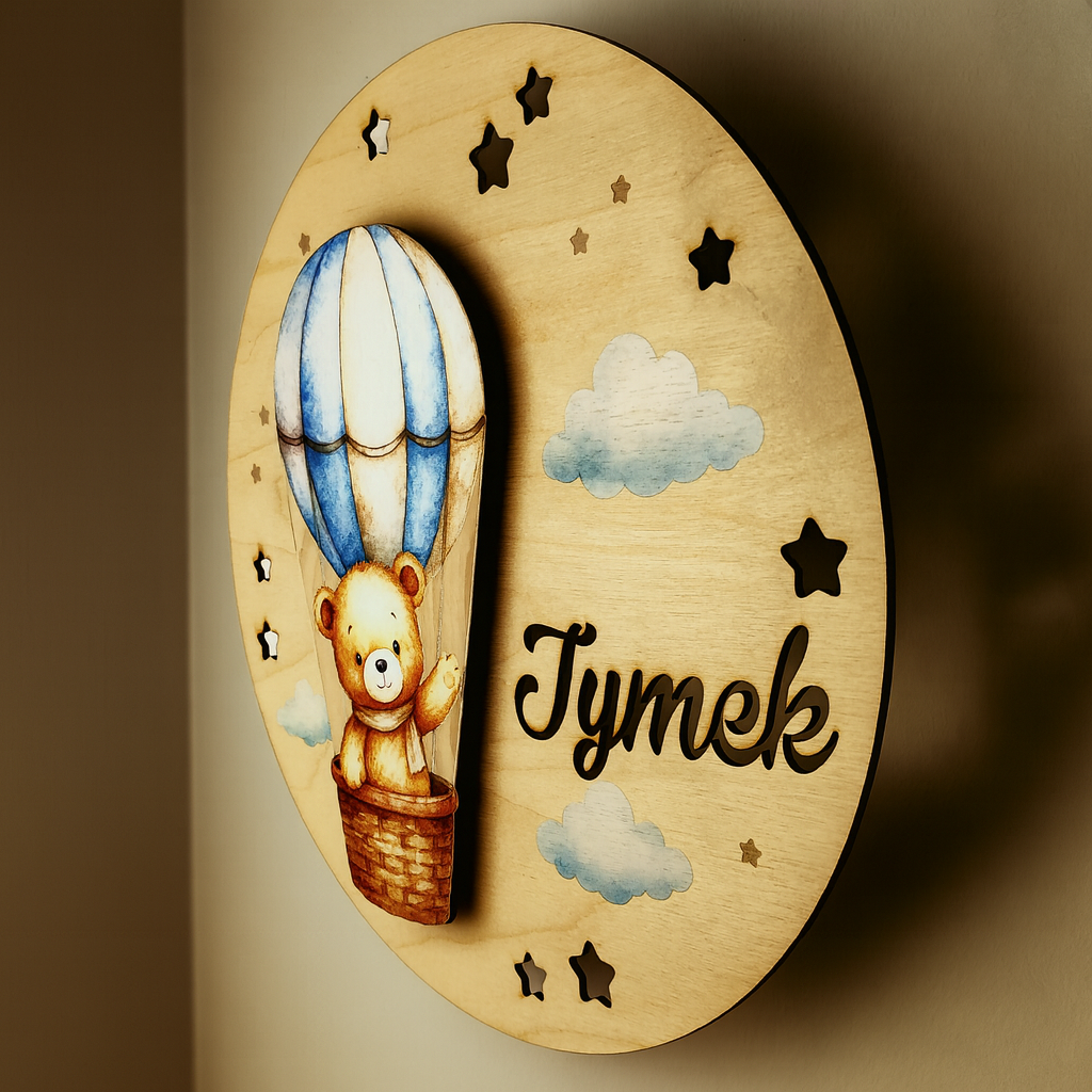 Bär im Ballon 3D-Lampe