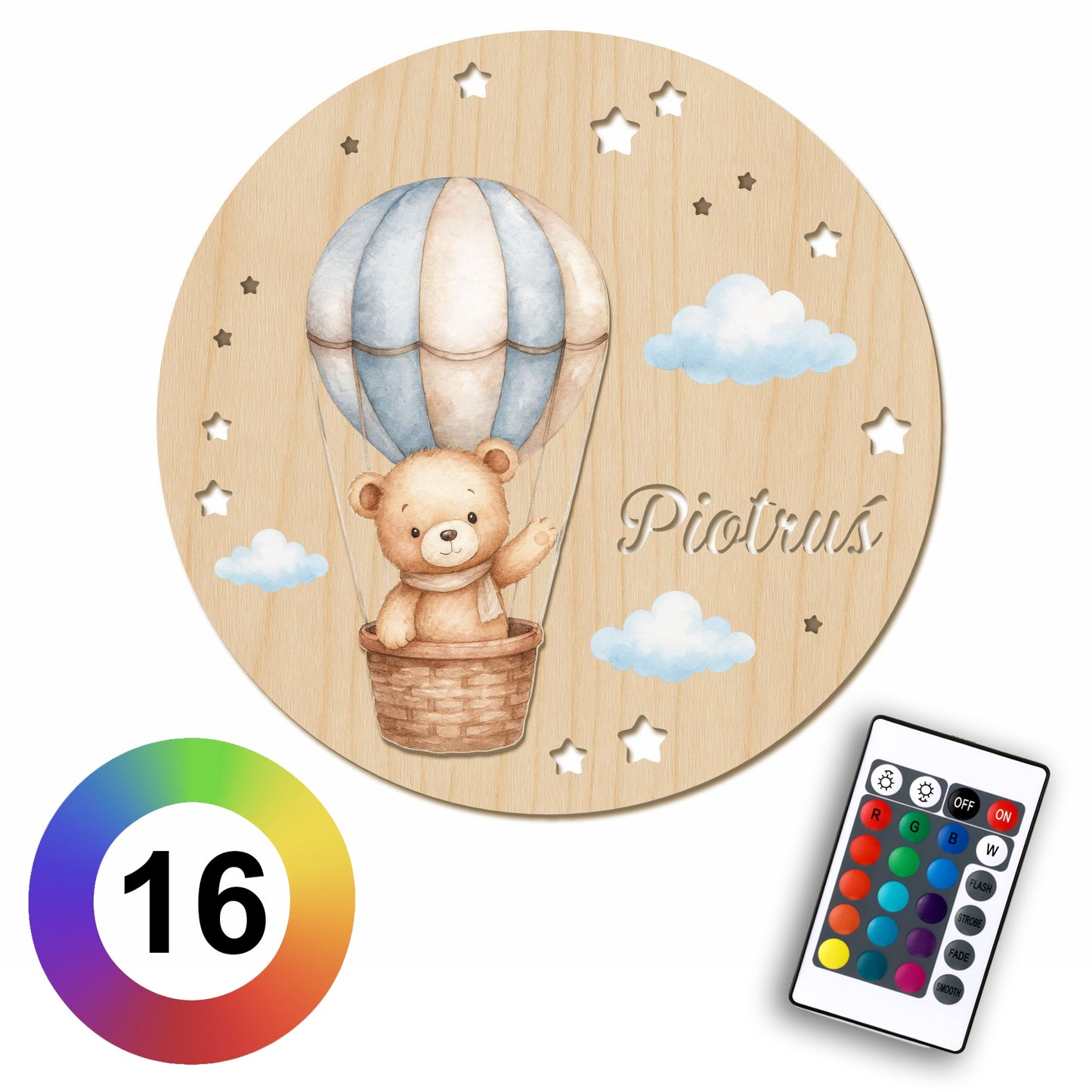 Bear in Balloon 3D Lamp