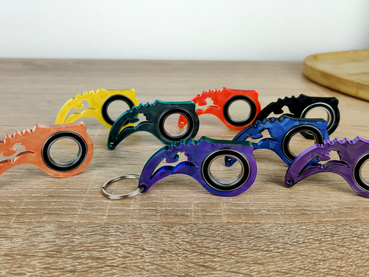 Keyrambit - Keychain Spiner Stress Relief Toy, Movement Fidget Toy ...