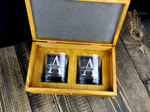 Wood Box with Glasses-KOALA WOOD
