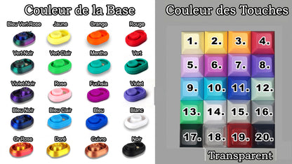 lang:fr Color chart for base and touch colors with corresponding numbers on a gray background
