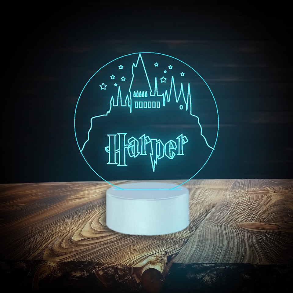 Wizzard castle night light with name