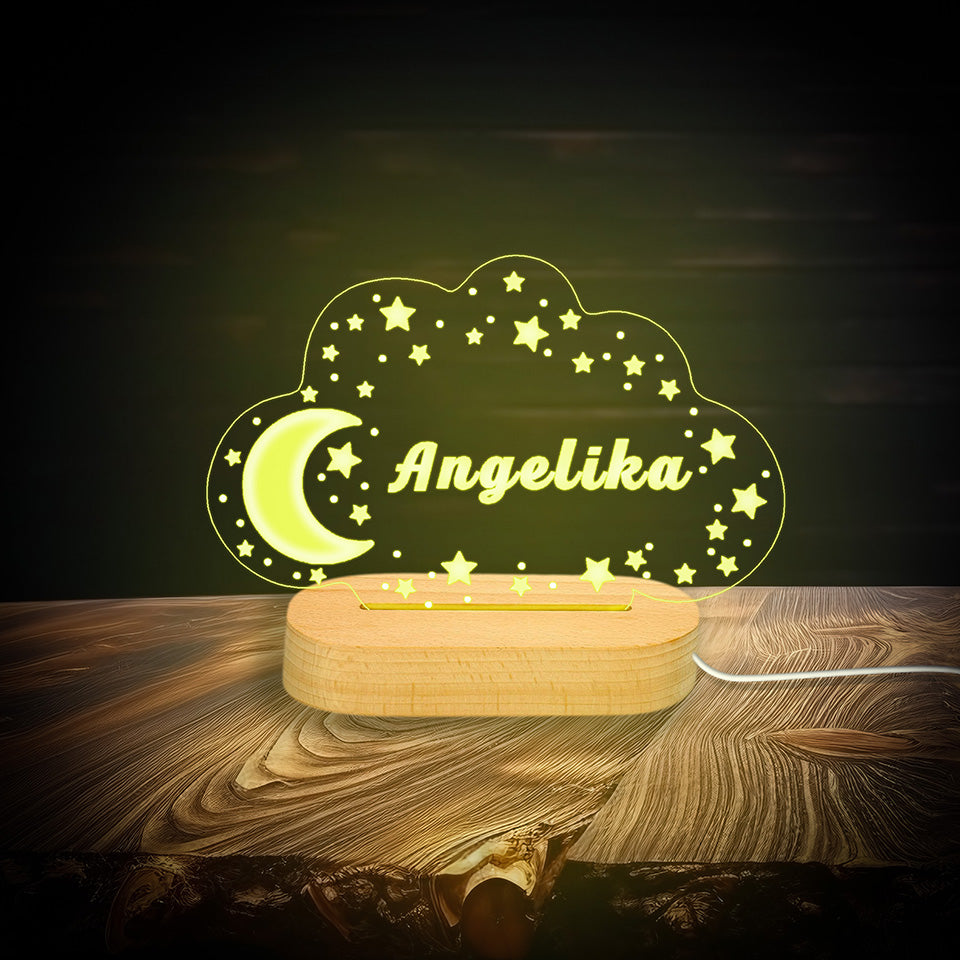 Cloud night light with custom name