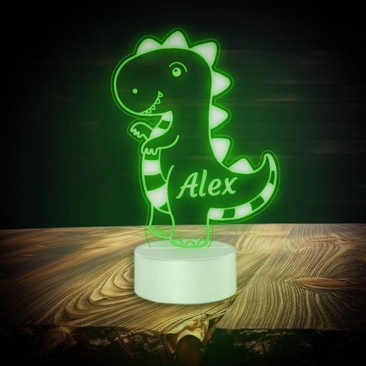 T-Rex night lamp with custom name