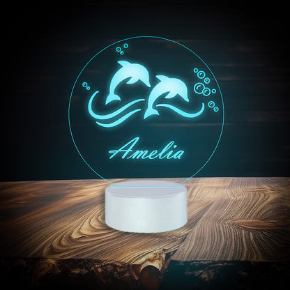 Dolphins night light with name