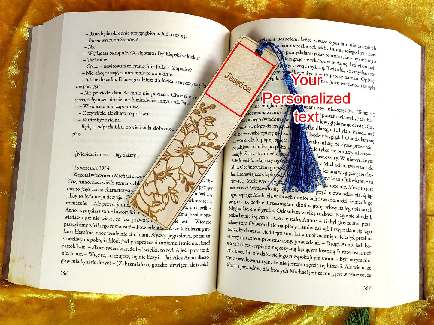 Personalised Floral Bookmark