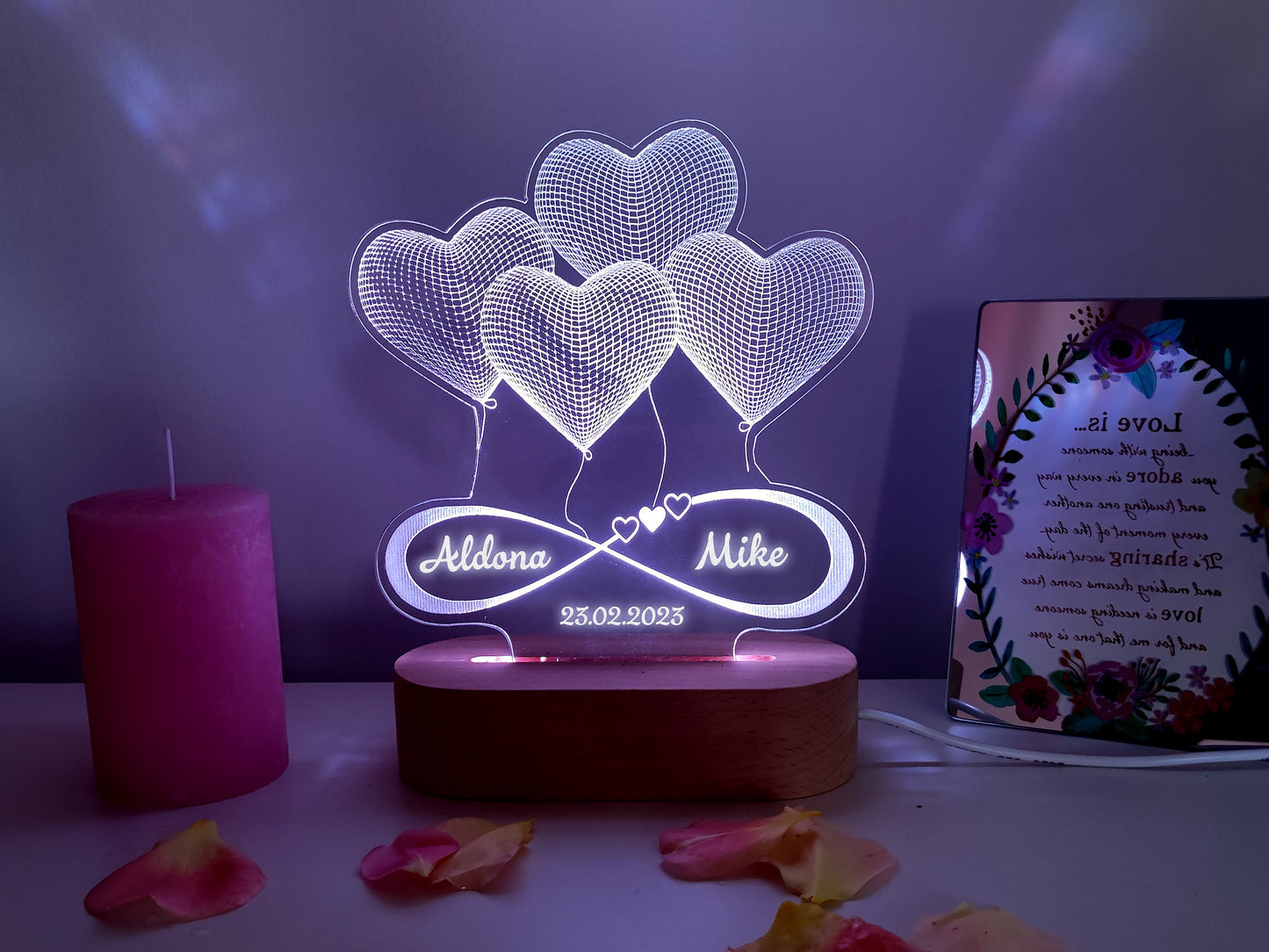 Couples Anniversary Heart Light