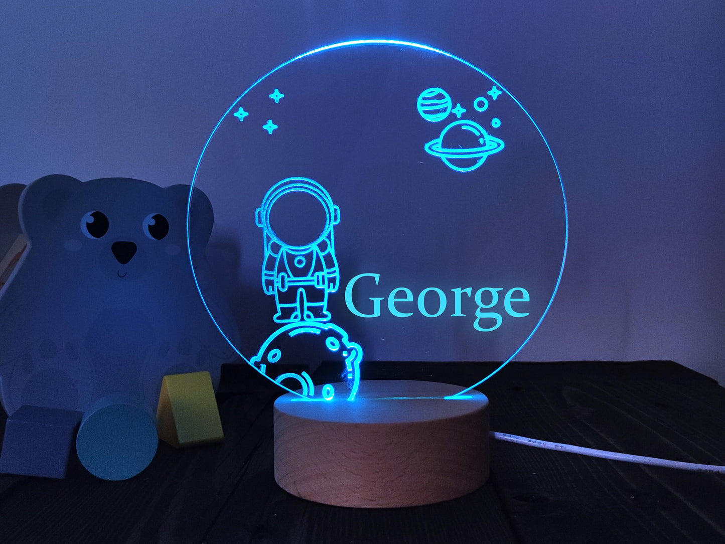 Cosmonaut on Moon Night Light