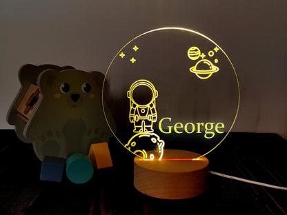 Cosmonaut on Moon Night Light