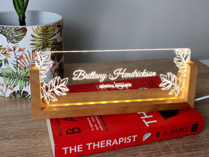 Personalised Desk Name Plate with Wooden Base 3 Colors-KOALA WOOD