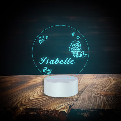 Mermaid night lamp with custom name