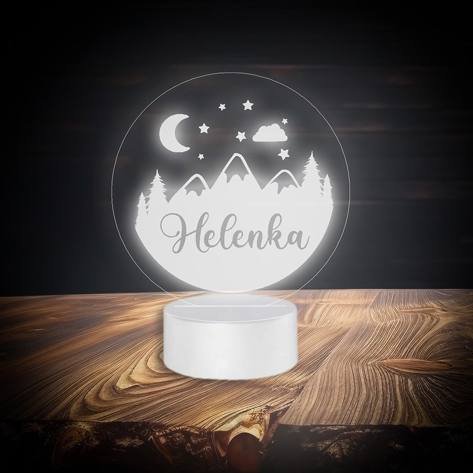 Forest night light with name