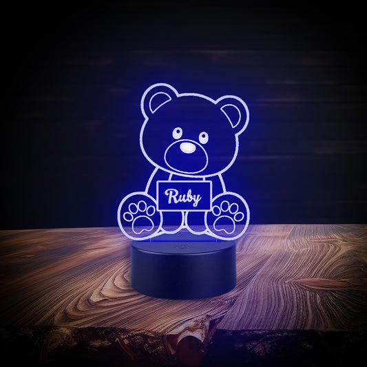 Teddy Bear custom name night lamp