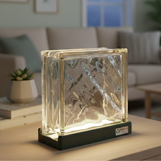 waves glass block lamp led